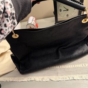 Designer Black Tote Bag with Gold Accents